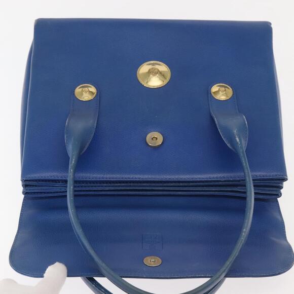MCM Hand Bag Leather Blue Gold Auth BA6222 - Picture 9 of 16